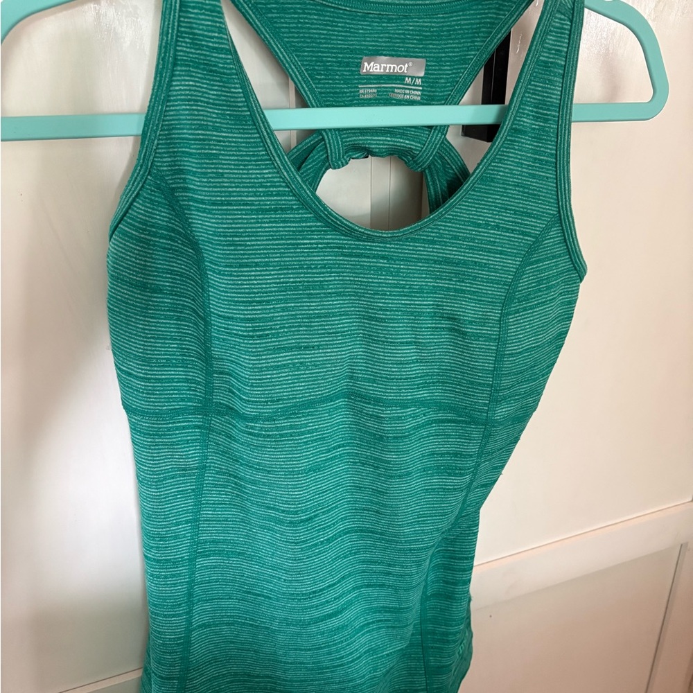 Marmot Green Striped Tank Top